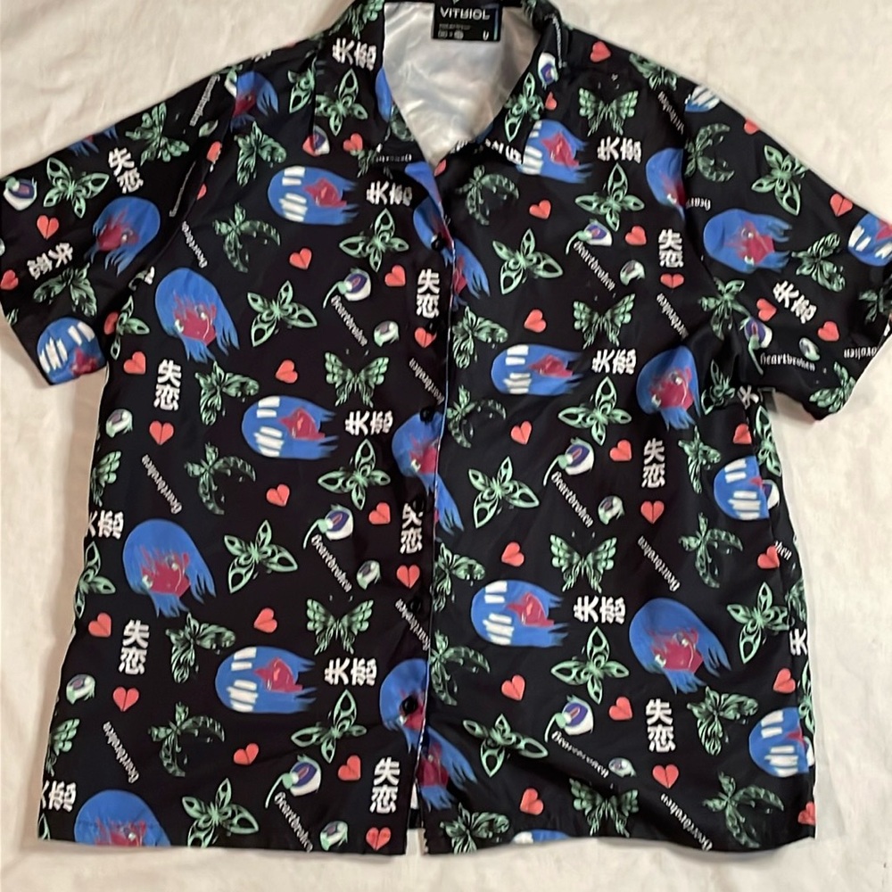 ♠️ 3/20 Zumiez VITRIOL Men’s Button Down Hawaiian Shirt Size Large